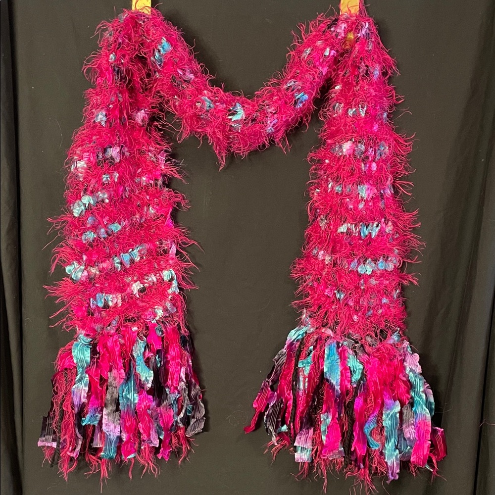Lorenzo Vibrant Pink and Blue Textured Scarf    FREE SHIPPING!!!